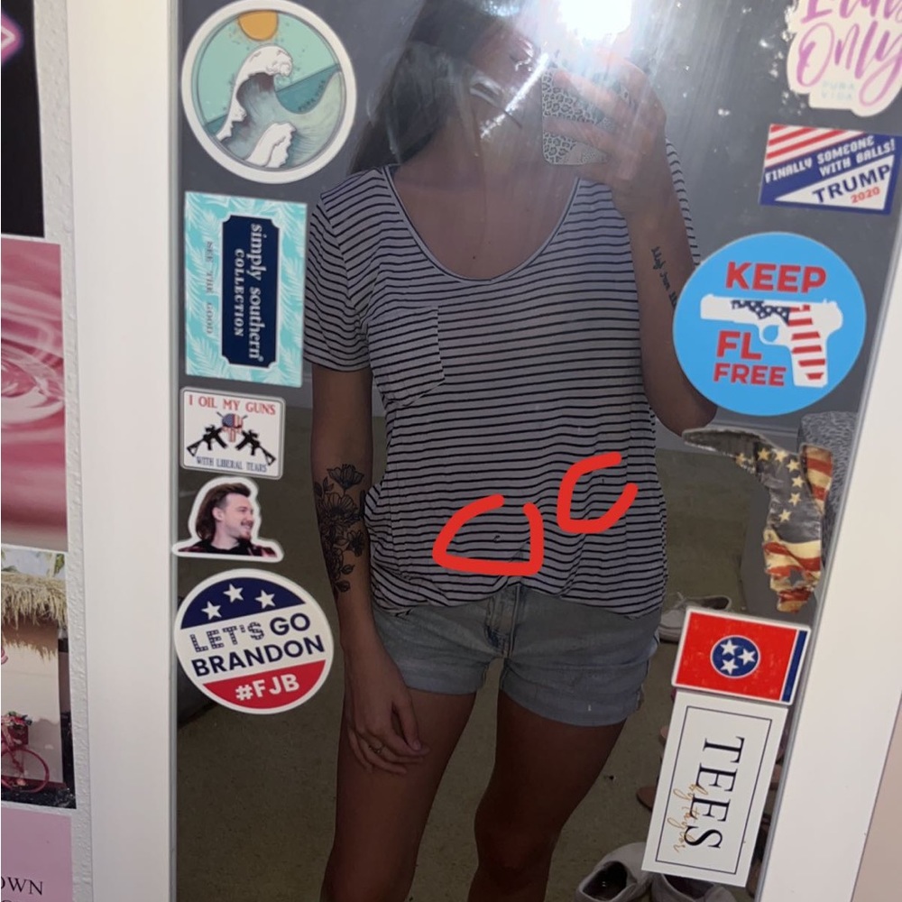 Striped hollister pocket T